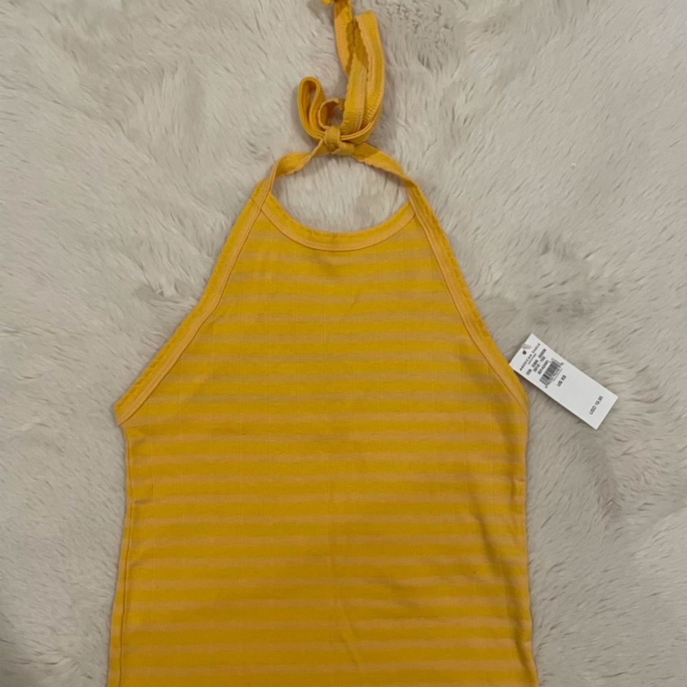 AE high neck tie yellow tank 💛